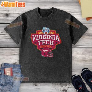 Official Virginia Tech Hokies 2025 Aflac Kickoff Game 2 washed t-shirt featuring team colors and logo.