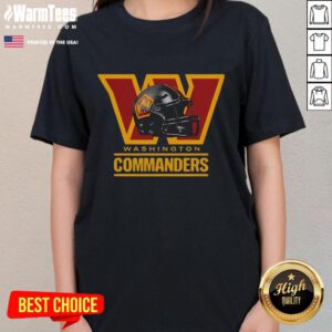 Official Washington Commanders Football Club helmet logo on a stylish ladies tee, perfect for sport lovers.