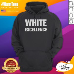 Official White Excellence Hoodie featuring a stylish design, perfect for casual wear and showcasing premium quality.