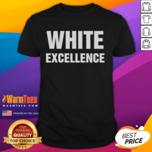 Official White Excellence T-Shirt featuring a stylish design, perfect for casual wear and promoting excellence.
