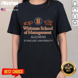 Official Whitman School of Management Alumni Syracuse University ladies tee featuring logo and stylish design.