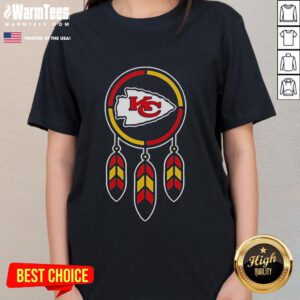 Premium 2025 Native American X Kansas City Chiefs football ladies tee featuring vibrant team colors and stylish design.