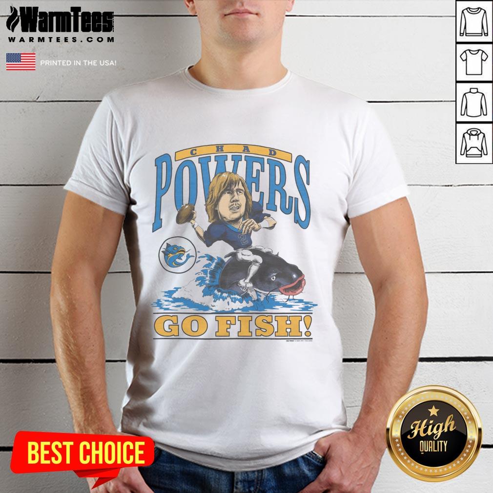 Premium Chad Powers Go Fish T-Shirt featuring a fun graphic design, perfect for casual wear and fans of Chad Powers.