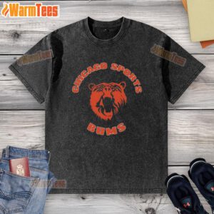 Premium Chicago Bears Sports Bums washed t-shirt featuring team logo and comfortable fit, perfect for game day attire.