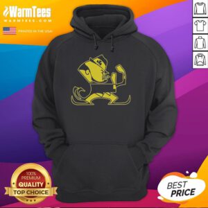 Alt Text: Premium Christopher Ash in a Notre Dame Leprechaun mascot hoodie, showcasing school spirit and style.
