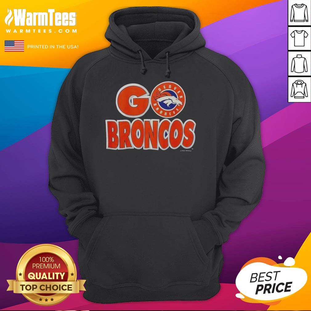 Alt Text: Vintage NFL hoodie featuring the 1998 Denver Broncos football roster, perfect for fans of premium sports apparel.