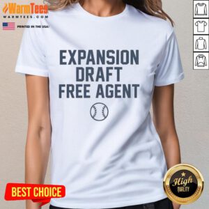 Premium Expansion Draft Free Agent Transfer Market Baseball Ladies Tee in stylish design and vibrant colors.