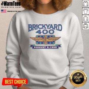 Premium Indianapolis Speedway Brickyard 400 1995 sweatshirt showcasing classic racing graphics and vibrant colors.