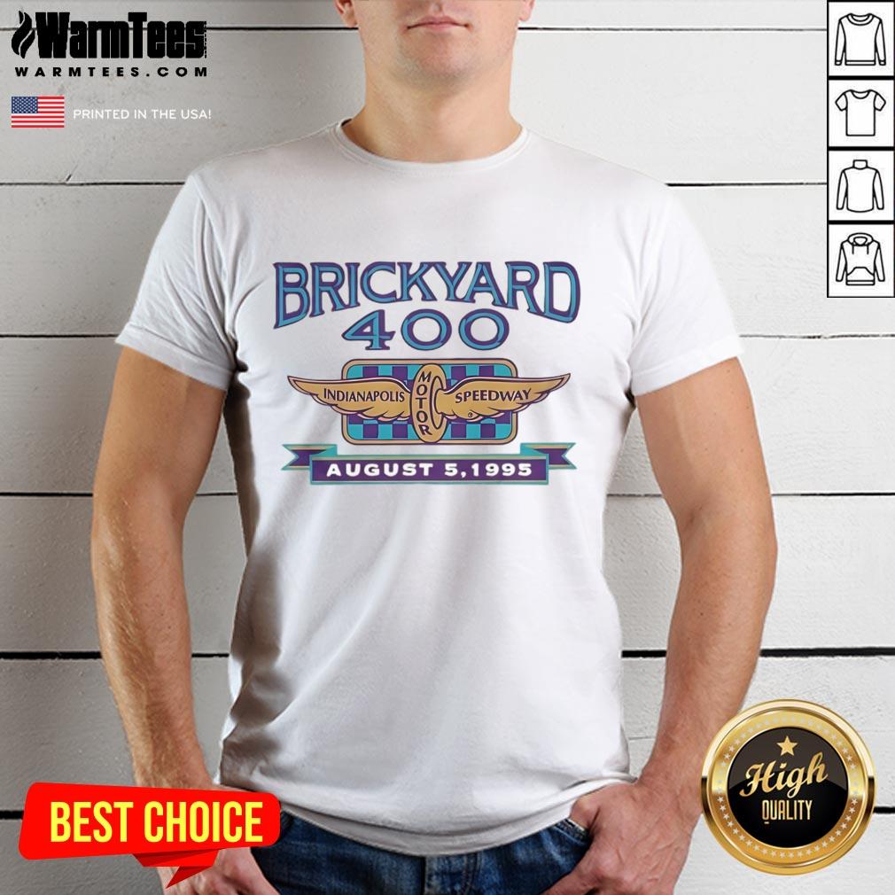 Premium Indianapolis Speedway Brickyard 400 1995 T-Shirt featuring vintage racing graphics and classic design.