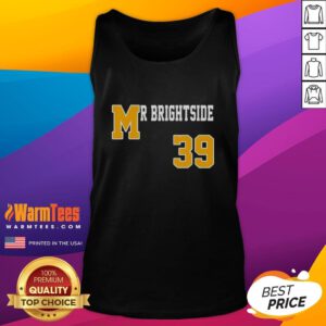 Premium Mr. Brightside 39 Tank Top in vibrant colors, perfect for casual summer wear and music festival style.