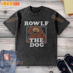 Alt Text: Premium Muppets Rowlf the Dog washed t-shirt featuring a playful design of Rowlf, perfect for Muppets fans.