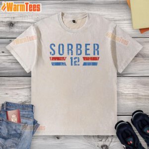 Premium Oklahoma City Thunder Thomas Sorber 12 Font Washed T-Shirt in navy, perfect for fans and casual wear.