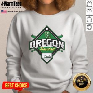 Premium Oregon Ducks white Big Ten baseball logo sweatshirt showcasing team spirit and style for fans.