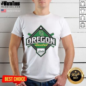 Premium Oregon Ducks white Big Ten baseball logo t-shirt featuring vibrant graphics for fans and players alike.