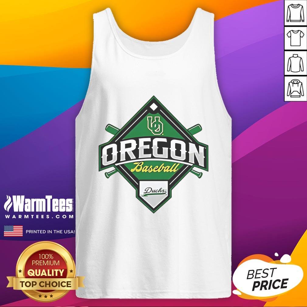 Premium Oregon Ducks white Big Ten baseball logo tank top for fans, featuring vibrant team colors and stylish design.