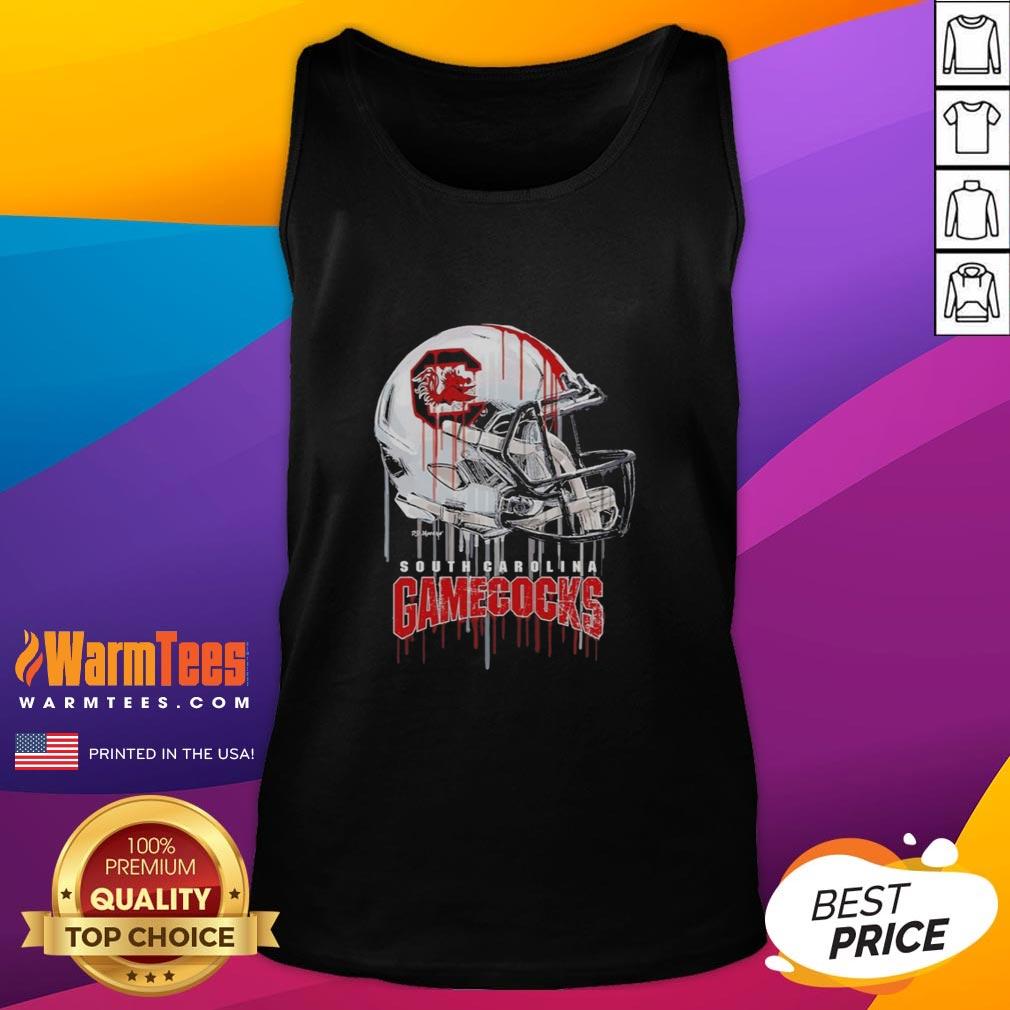 Premium South Carolina Gamecocks dripping football helmet tank top for fans, featuring vibrant team colors and design.