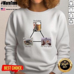 Premium Father Son Holy Spirit Sweatshirt featuring a stylish design perfect for faith-inspired fashion.