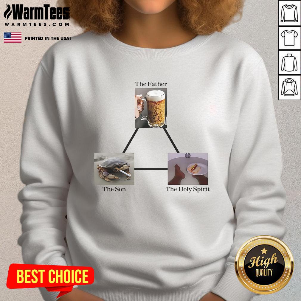 Premium Father Son Holy Spirit Sweatshirt featuring a stylish design perfect for faith-inspired fashion.