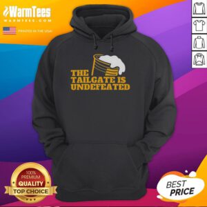 Alt Text: Premium The Tailgate Is Undefeated logo hoodie featuring a stylish design perfect for game day and sports enthusiasts.
