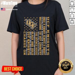 Premium UCF Knights Ladies Tee featuring 'Once a Knight, Always a Knight' design, perfect for University of Central Florida fans.