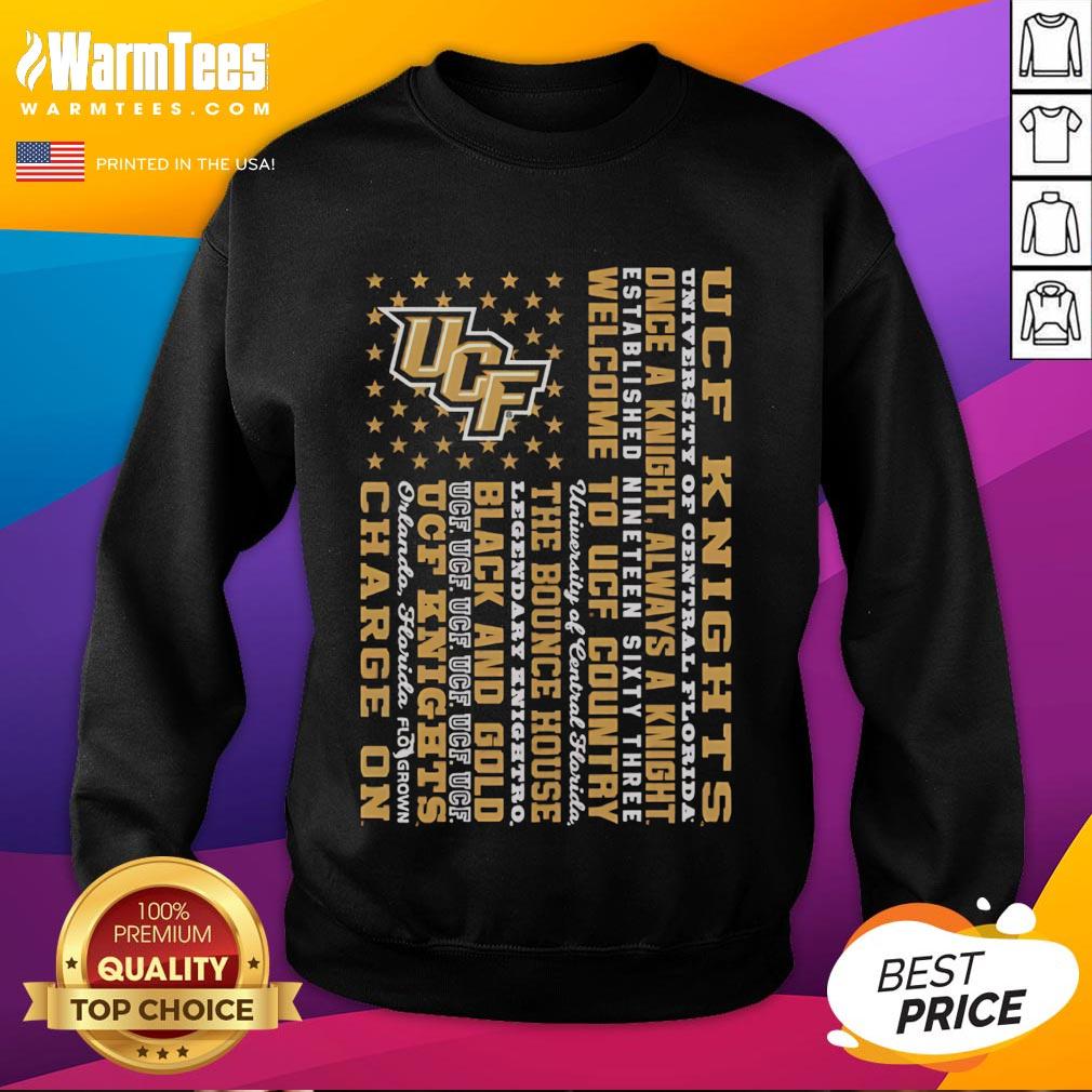 Alt Text: Premium UCF Knights sweatshirt featuring Once a Knight, Always a Knight slogan, perfect for University of Central Florida fans.