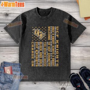 Alt Text: Premium UCF Knights washed t-shirt featuring Once a Knight, Always a Knight for University of Central Florida fans.
