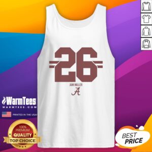Stylish Alabama Crimson Tide football Jam Miller 26 stripe tank top, perfect for game day and showing team spirit.