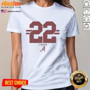 Top Alabama Crimson Tide Football LT Overton 22 Stripe Ladies Tee in vibrant team colors for stylish game day wear.