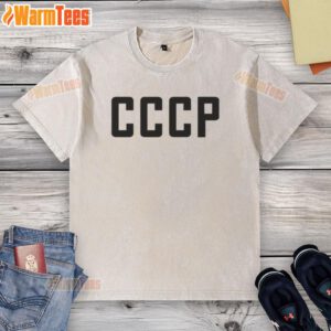 Top Lavrov CCCP washed t-shirt featuring retro Soviet design, perfect for casual wear and vintage style enthusiasts.