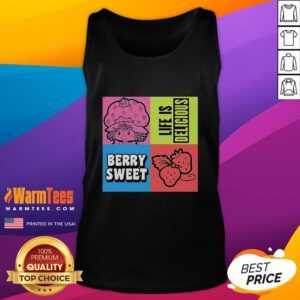 Top Life Is Delicious Berry Sweet Tank Top featuring a vibrant berry design, perfect for summer fashion.