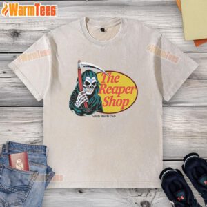 Top Lonely Hearts Club The Reaper Washed T-Shirt featuring vintage graphic design and soft fabric for casual style.