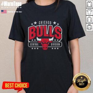 Top NBA Chicago Bulls arched central division ladies tee in vibrant red, perfect for fans and casual wear.