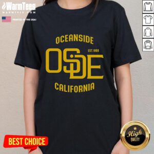 Stylish ladies tee featuring a vibrant design, perfect for beach days in Oceanside, California.