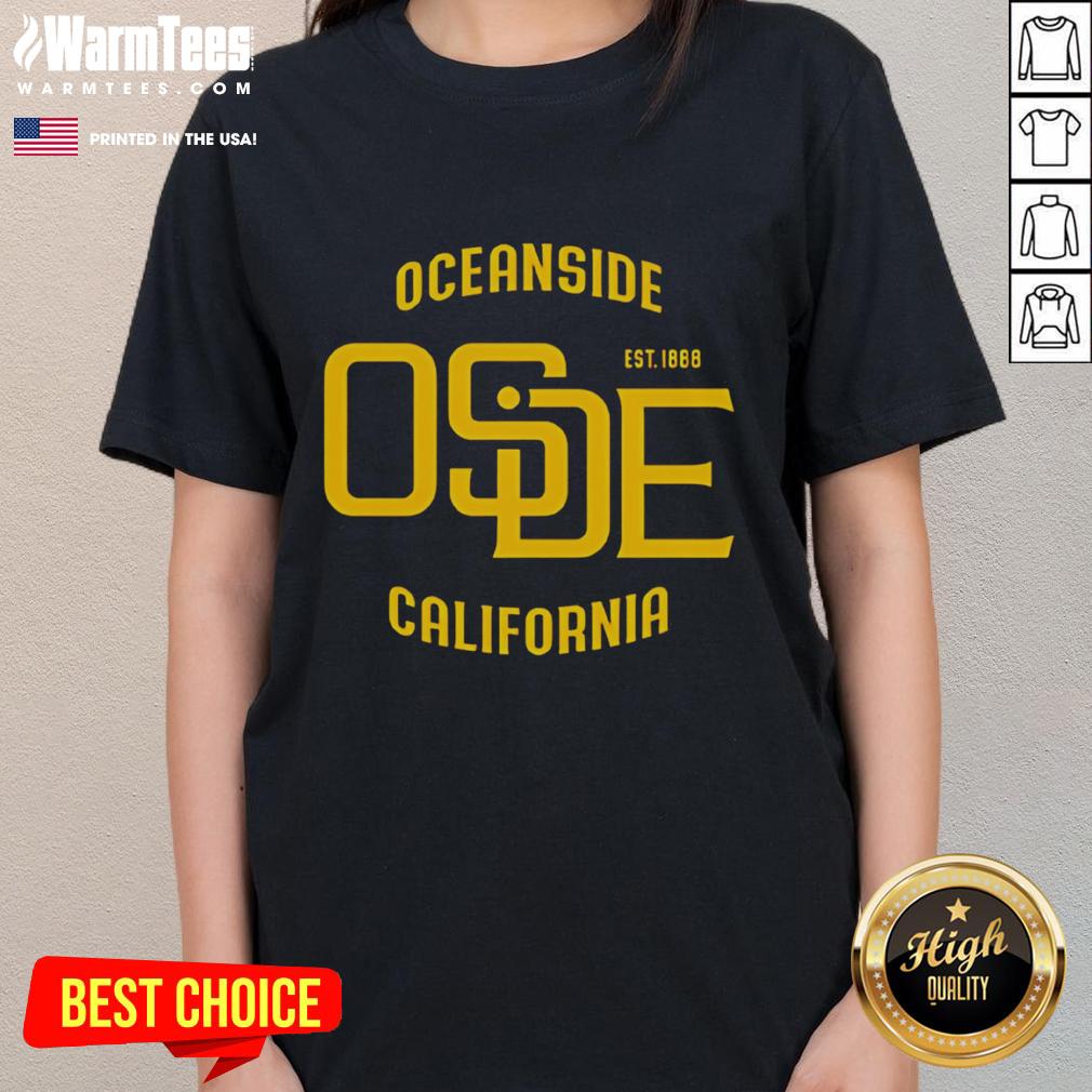 Stylish ladies tee featuring a vibrant design, perfect for beach days in Oceanside, California.