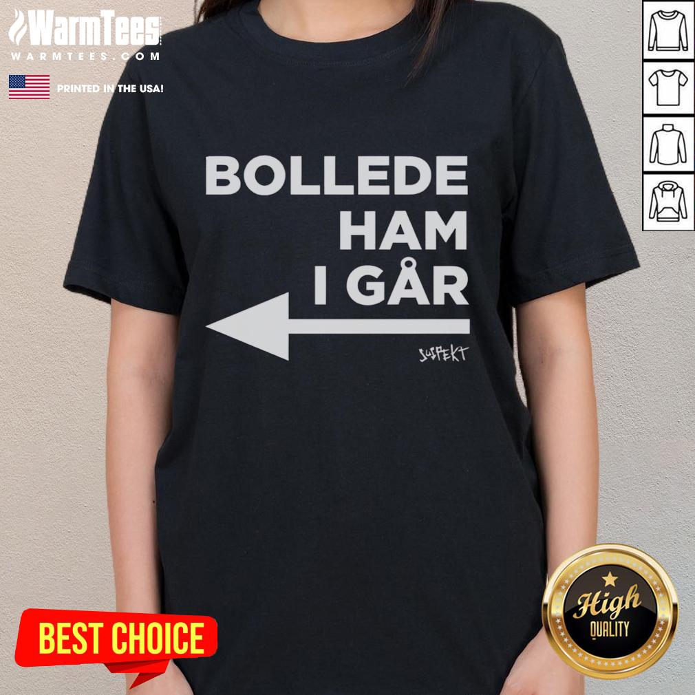 Alt Text: Top Princess Isabella wearing Bollede Ham I Gar ladies tee, showcasing a stylish design perfect for casual wear.