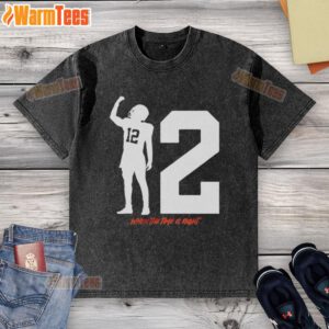 Alt Text: Top Shedeur Sanders When The Time Is Right washed t-shirt featuring a stylish design for casual wear.