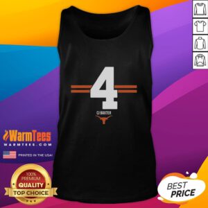 Top Texas Longhorns Football CJ Baxter 4 Stripe Tank Top featuring vibrant colors and stylish design for fans.