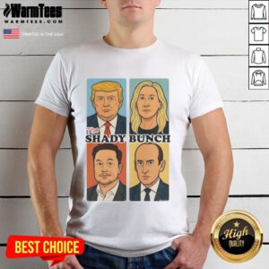 Top The Shady Bunch Donald Trump Sarcastic Comic T-Shirt featuring a humorous cartoon of Trump in a playful design.
