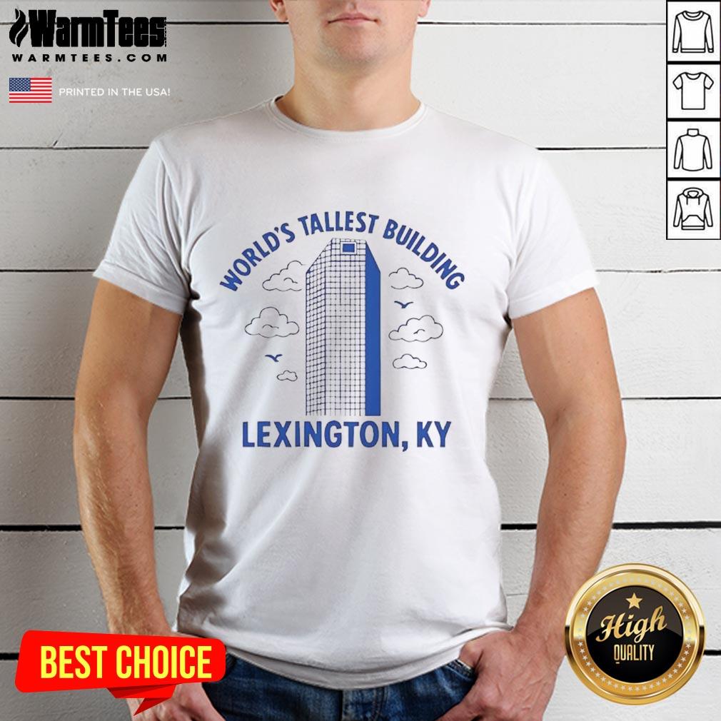 Stylish Top World's Tallest Building Lexington T-Shirt design featuring iconic skyscrapers in vibrant colors.