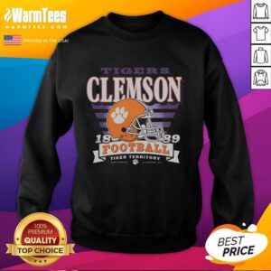 Awesome Clemson Tigers Stripe Splash Sweatshirt featuring vibrant stripes and team logo, perfect for game day.