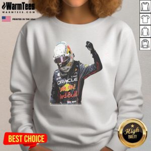 Awesome Max Verstappen Victory Graphic Sweatshirt featuring bold design and vibrant colors, perfect for F1 fans.