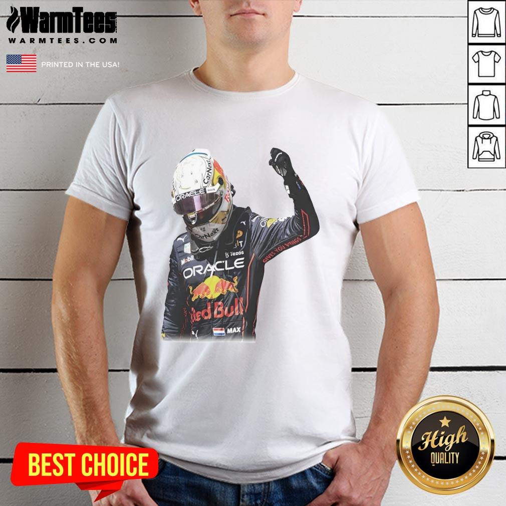Awesome Max Verstappen Victory Graphic T-Shirt featuring bold design celebrating his racing achievements.