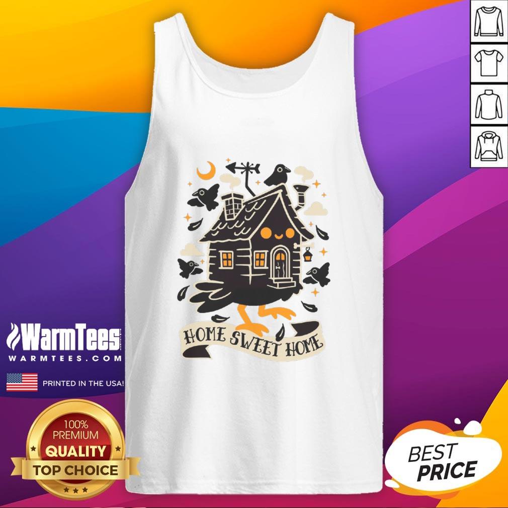 Adorable Cute Baba Yaga Sweet Home tank top design featuring whimsical graphics and vibrant colors for stylish comfort.