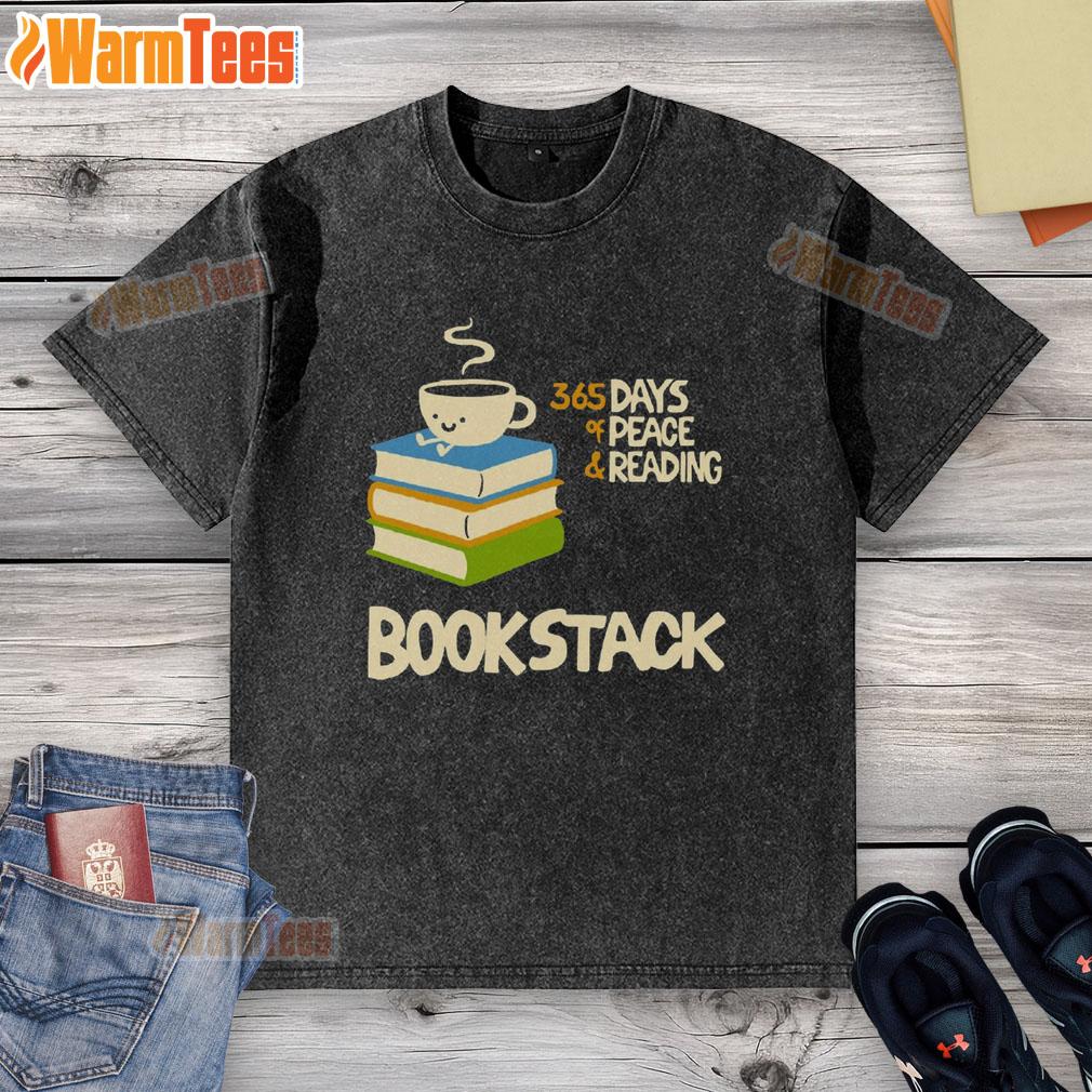 Alt Text: Cute coffee book stack featuring 365 Days of Peace with a washed t-shirt, perfect for book lovers and coffee enthusiasts.