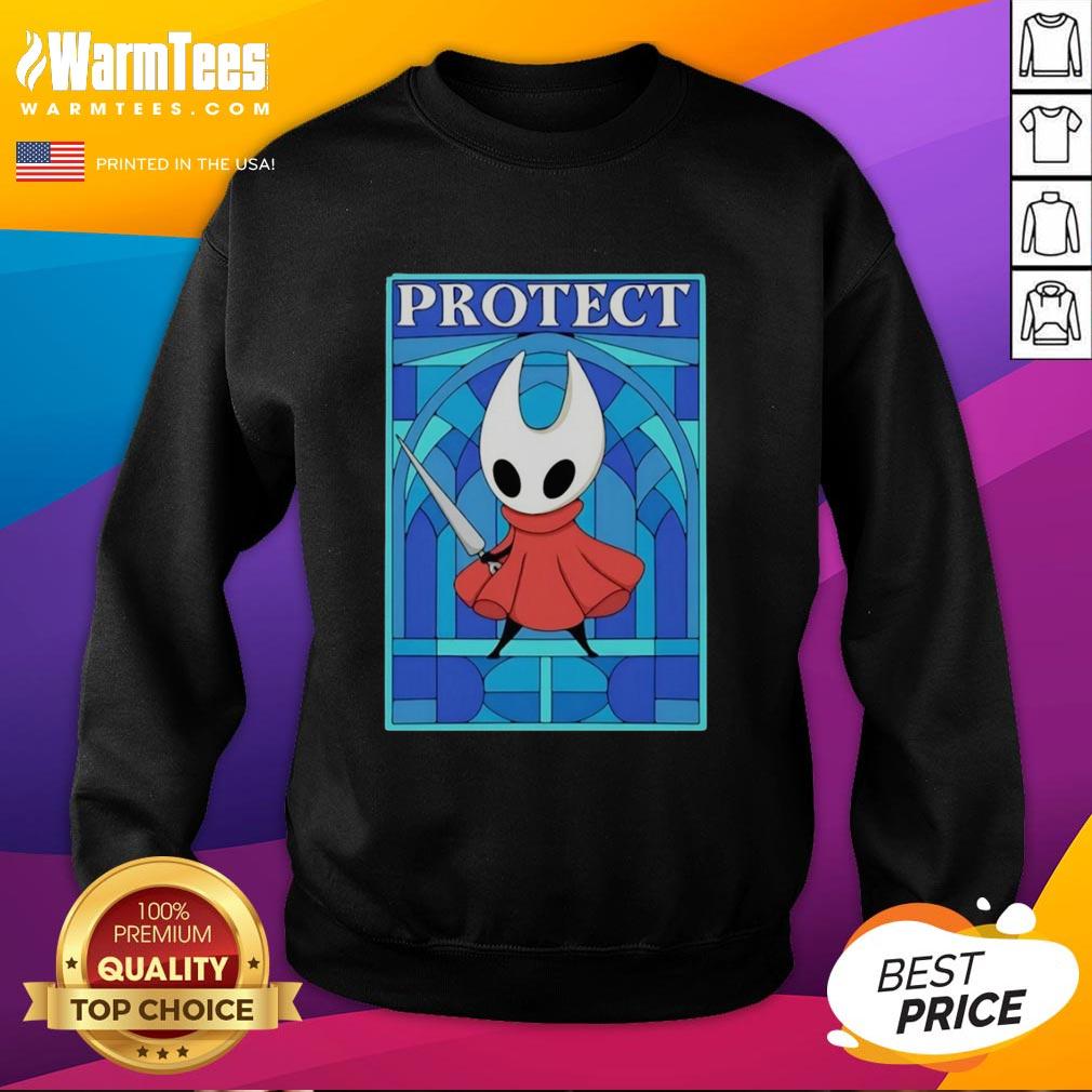 Alt Text: Cute hornet character from Hollow Knight on a stylish sweatshirt, perfect for fans of the game and cozy fashion.