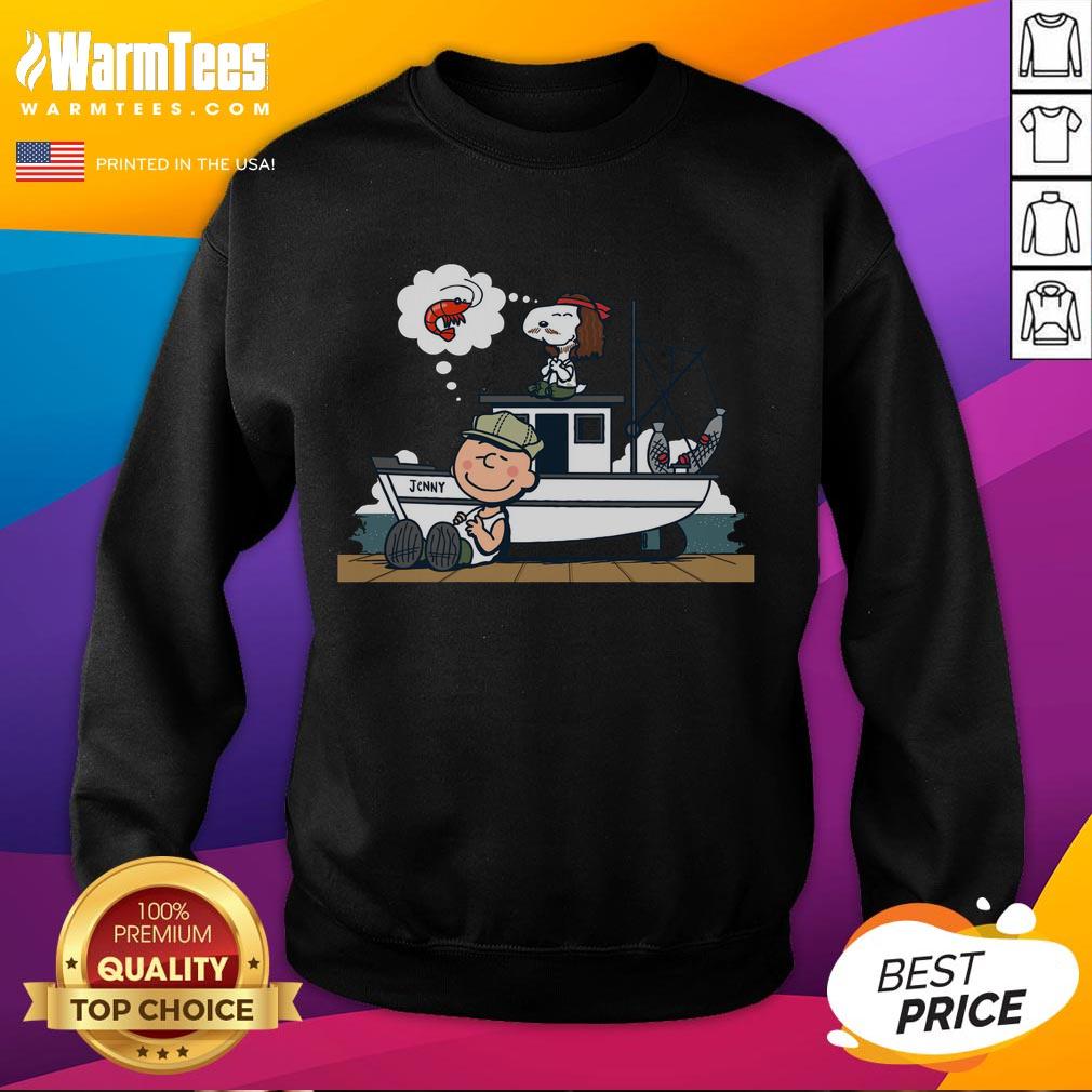 Adorable Cute Shrimp Nuts Peanuts Snoopy sweatshirt featuring a colorful design, perfect for cozy casual wear.