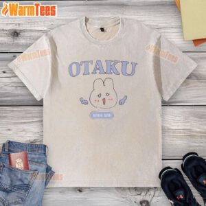 Alt Text: Cute Soobin Rabbit Otaku washed t-shirt featuring a playful design perfect for anime and kawaii fashion lovers.