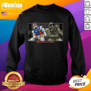 Funny Gundaaamn Gundam Damn meme sweatshirt featuring vibrant graphics and a humorous design for anime fans.