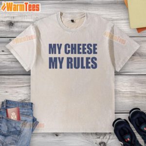 Funny iCarly My Cheese My Rules washed t-shirt featuring iconic quotes and vibrant colors, perfect for fans.