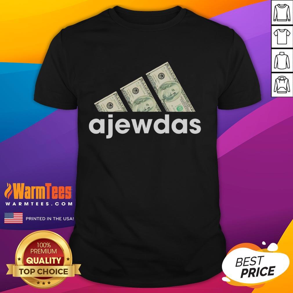 Good Ajewdas Money Dollars logo t-shirt featuring a bold graphic design and vibrant colors, perfect for casual wear.